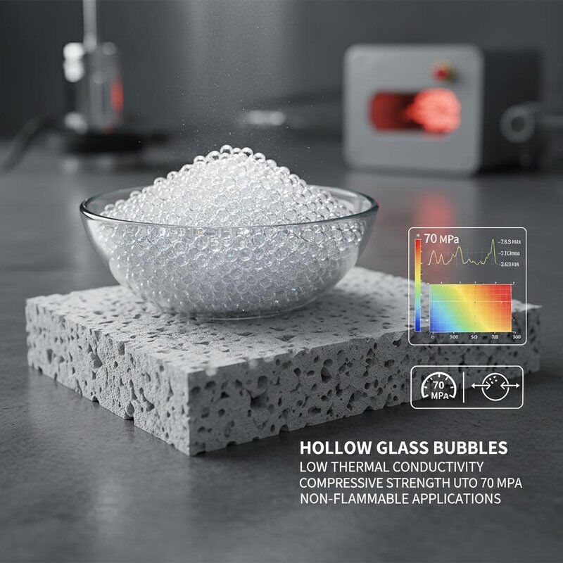 Hollow Glass Bubbles with Compressive Strength Up To 70 MPa and Low Thermal Conductivity for Non-flammable Applications