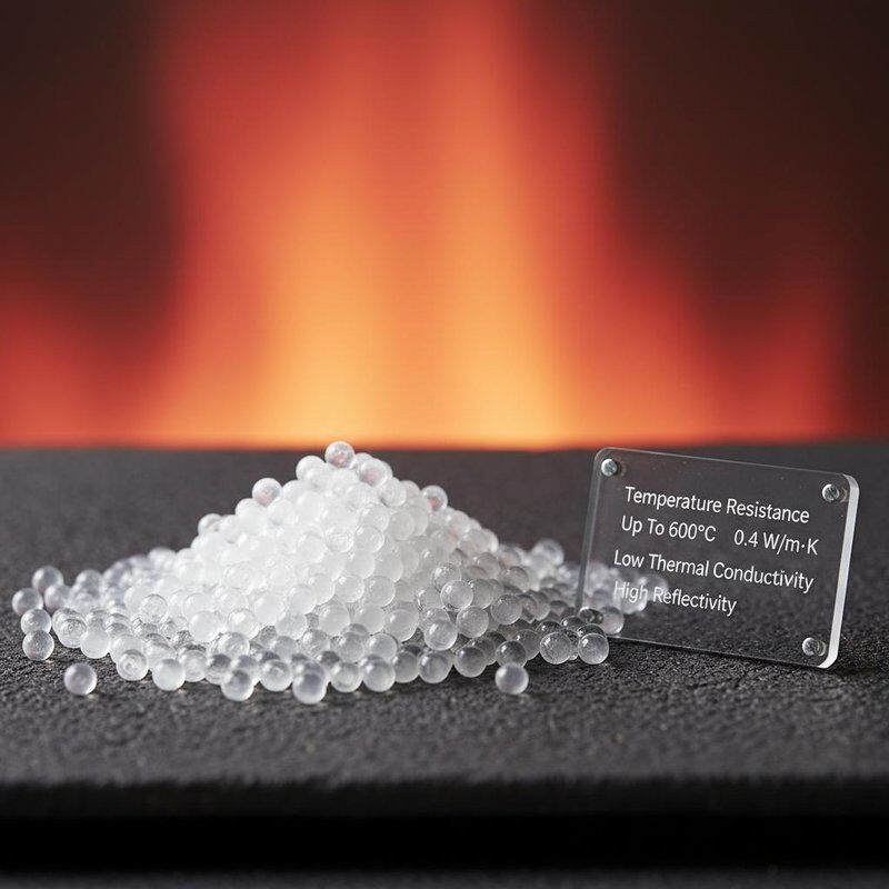 مقاومة درجات الحرارة تصل إلى 600 درجة مئوية حبات الزجاج المجوفة ذات التوصيل الحراري المنخفض 0.04 واط/ميكروكيلات و العاكسة العالية